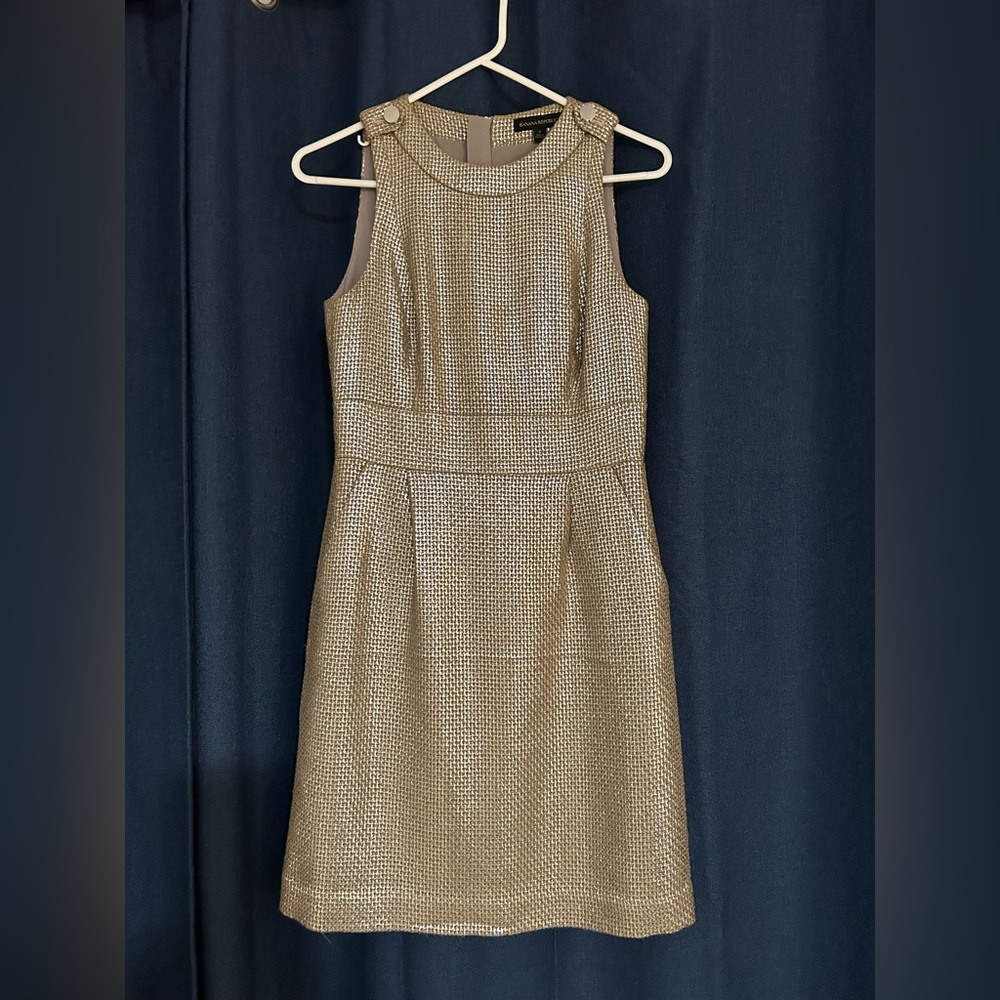 Banana Republic Gold Shimmering Dress w/pockets